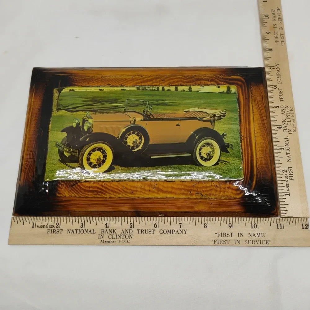 Vtg Pinheiro Crafts 1931 Ford Deluxe Phaeton Car Wooden Wall Hanging Sign Plaque